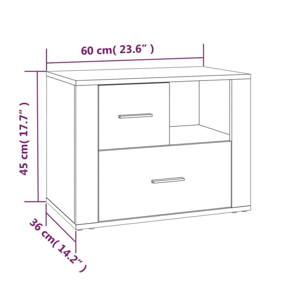 Κομοδίνο Καπνιστή Δρυς 60x36x45 εκ. από Επεξεργασμένο Ξύλο