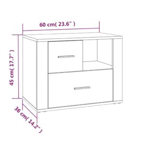 Κομοδίνο Καπνιστή Δρυς 60x36x45 εκ. από Επεξεργασμένο Ξύλο