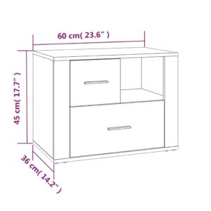 Κομοδίνο Γκρι Sonoma 60x36x45 εκ. από Επεξεργασμένο Ξύλο