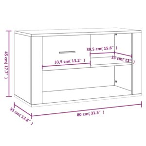 Παπουτσοθήκη Γκρι Σκυροδέματος 80x35x45 εκ. Επεξεργασμένο Ξύλο