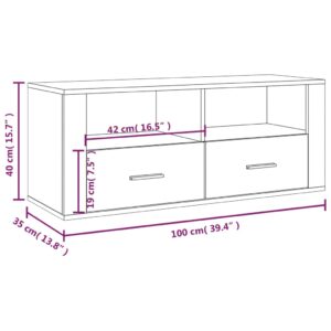 Έπιπλο Τηλεόρασης Γυαλ. Λευκό 100x35x40 εκ. Επεξεργασμένο Ξύλο