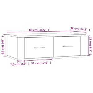 Κρεμαστό Ντουλάπι Καπνιστή Δρυς 80x36x25 εκ. Επεξεργασμένο Ξύλο