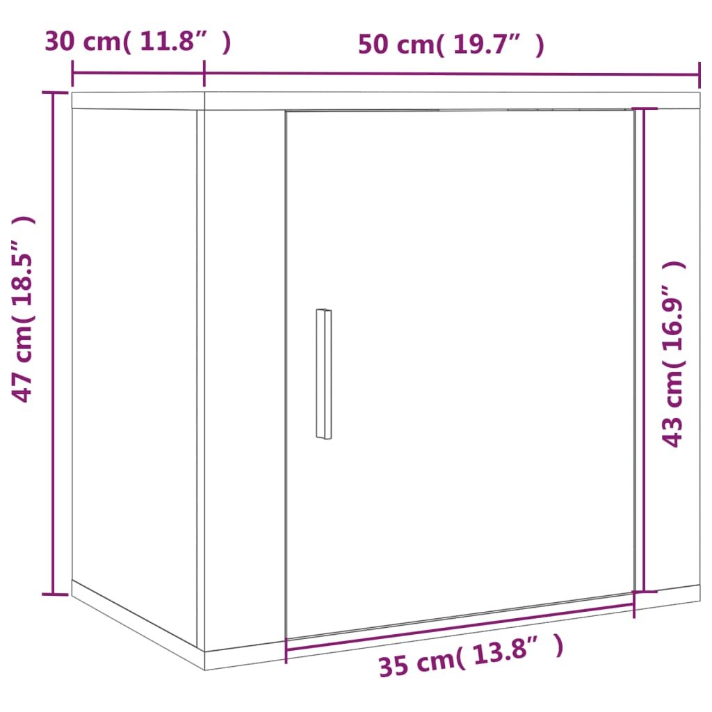 Κομοδίνο Επιτοίχιο Λευκό 50 x 30 x 47 εκ.