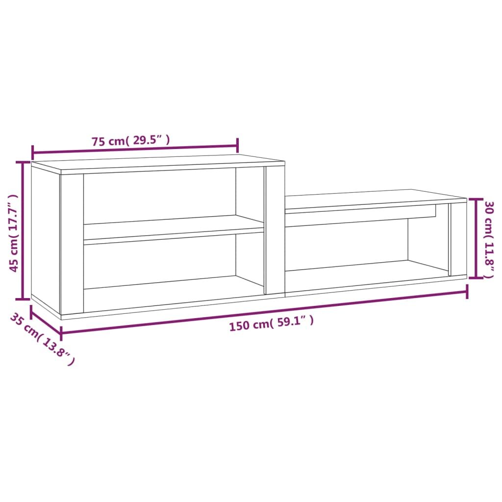 Παπουτσοθήκη Λευκή 150 x 35 x 45 εκ. από Επεξεργασμένο Ξύλο