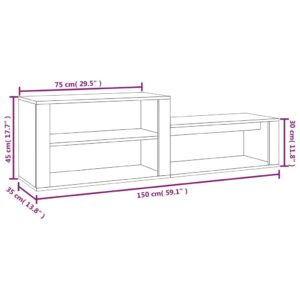 Παπουτσοθήκη Λευκή 150 x 35 x 45 εκ. από Επεξεργασμένο Ξύλο