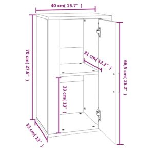 Ντουλάπι Γκρι Sonoma 40 x 33 x 70 εκ. από Επεξεργασμένο Ξύλο