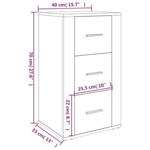 Ντουλάπι Γκρι Sonoma 40 x 33 x 70 εκ. από Επεξεργασμένο Ξύλο