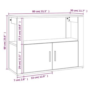 Ντουλάπι Καπνιστή Δρυς 80x30x60 εκ. από Επεξεργασμένο Ξύλο