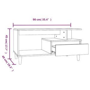 Τραπεζάκι Σαλονιού Γκρι Σκυρ. 90x49x45 εκ. Επεξεργασμένο Ξύλο