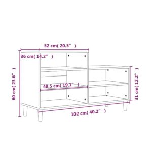 Παπουτσοθήκη Γυαλιστερό Λευκό 102x36x60 εκ. Επεξεργασμένο Ξύλο