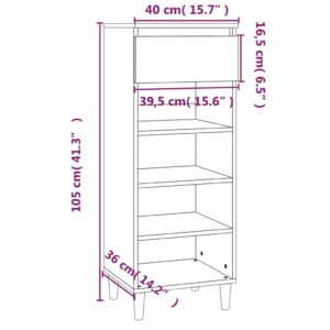 Παπουτσοθήκη Γκρι Σκυροδέματος 40x36x105 εκ. Επεξεργασμένο Ξύλο