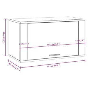 Παπουτσοθήκη Επιτοίχια Γκρι Σκυρ. 70x35x38 εκ. Επεξεργ. Ξύλο