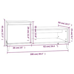 Τραπεζάκι Σαλονιού Λευκό 100x50x45 εκ. Επεξεργασμένο Ξύλο