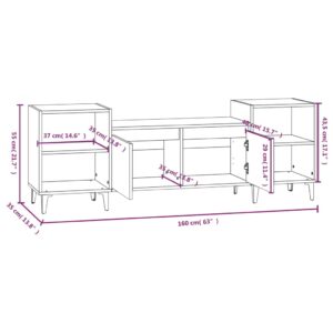 Έπιπλο Τηλεόρασης Καφέ Δρυς 160x35x55 εκ. Επεξεργασμένο Ξύλο