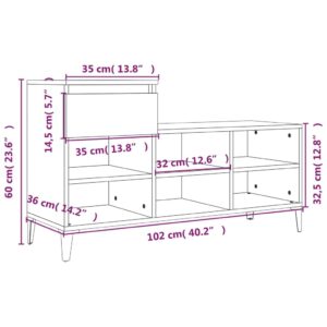 Παπουτσοθήκη Γκρι Sonoma 102x36x60 εκ. από Επεξεργασμένο Ξύλο