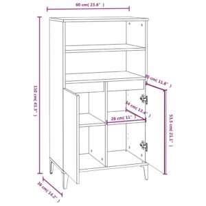 Ντουλάπι Καπνιστή Δρυς 60 x 36 x 110 εκ. από Επεξεργασμένο Ξύλο