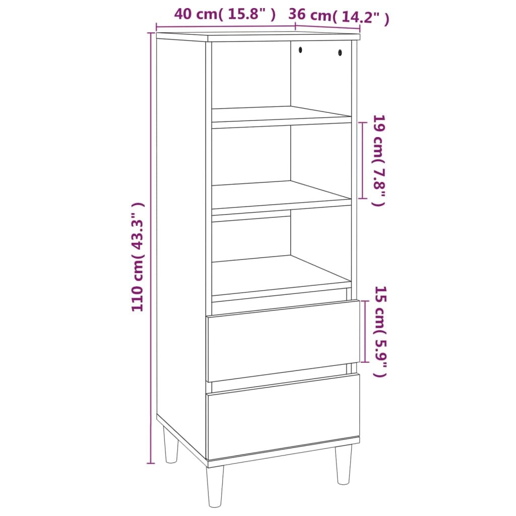 Ντουλάπι Καπνιστή Δρυς 40x36x110 εκ. από Επεξεργασμένο Ξύλο