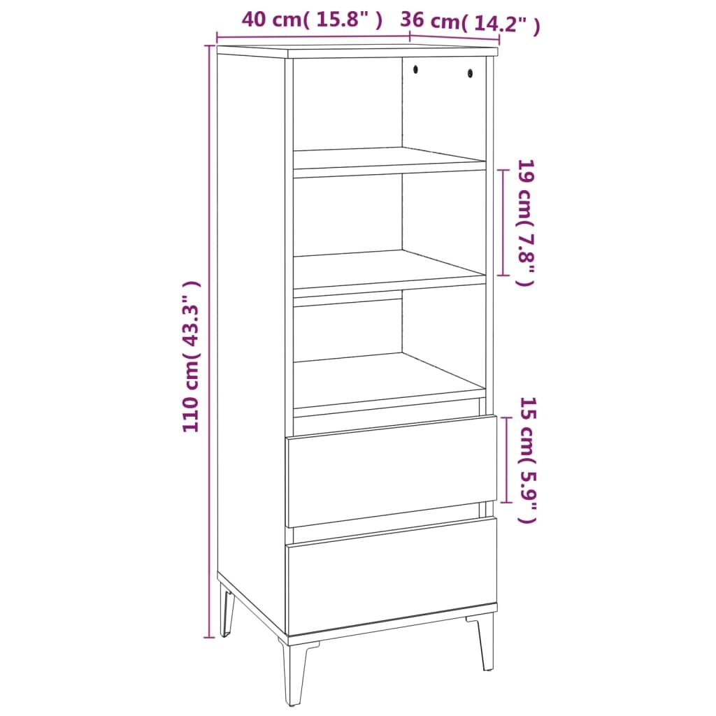 Ντουλάπι Γκρι Sonoma 40x36x110 εκ. από Επεξεργασμένο Ξύλο