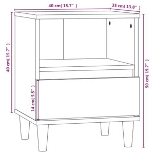 Κομοδίνο Μαύρο 40 x 35 x 50 εκ.