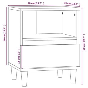 Κομοδίνο Καφέ Δρυς 40x35x50 εκ.