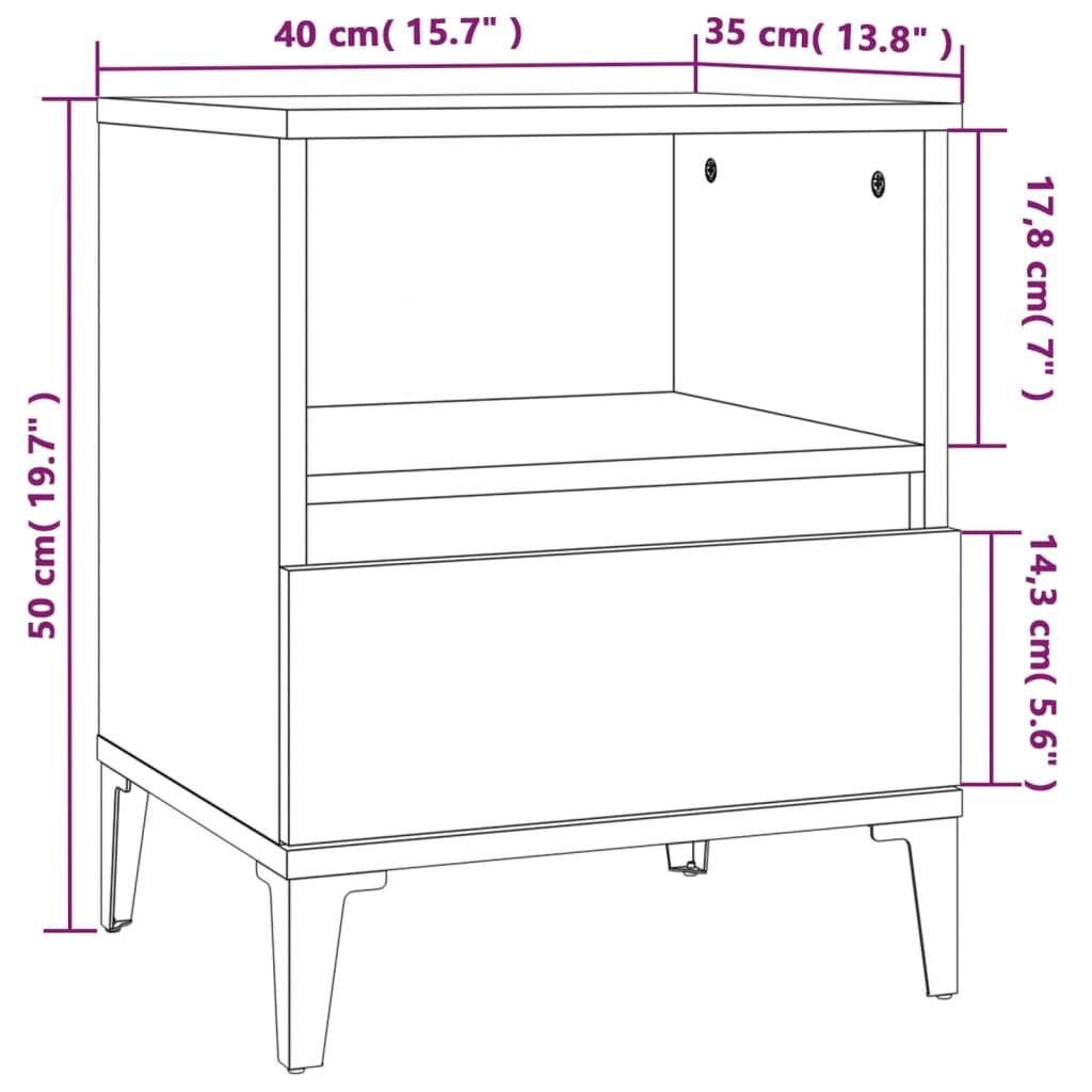 Κομοδίνα Γυαλιστερό Λευκό 40x35x50 εκ.