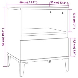 Κομοδίνα Γυαλιστερό Λευκό 40x35x50 εκ.