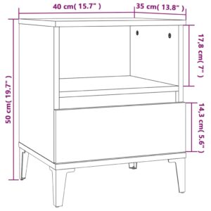 Κομοδίνο Καπνιστή Δρυς 40x35x50 εκ.