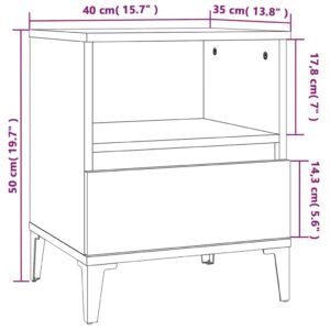 Κομοδίνο Καφέ Δρυς 40x35x50 εκ.