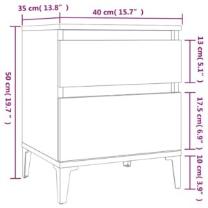 Κομοδίνα Γκρι Σκυροδέματος 40x35x50 εκ.