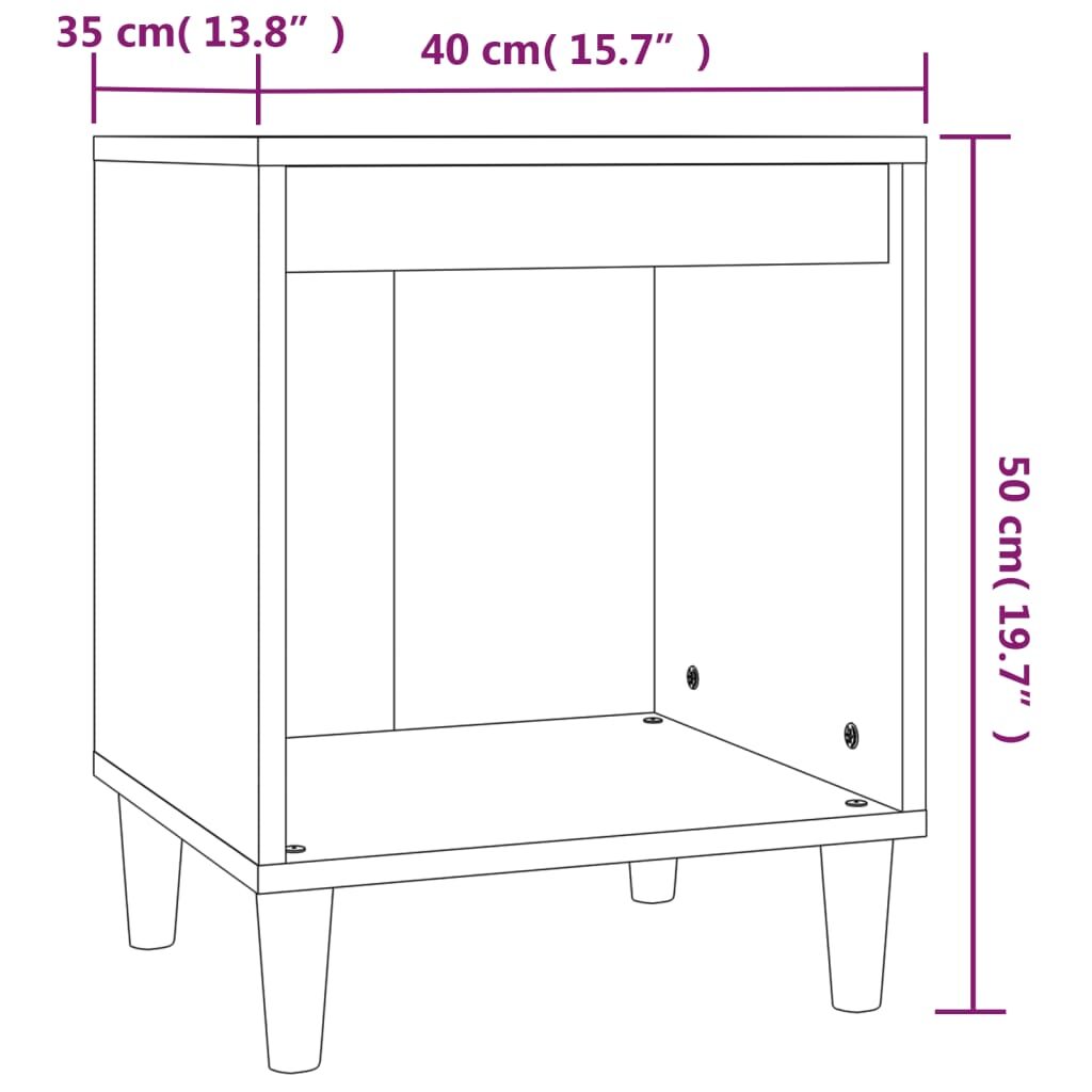 Κομοδίνα 2 τεμ. Μαύρα 40 x 35 x 50 εκ.