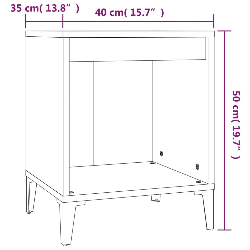 Κομοδίνα 2 τεμ. Λευκά 40 x 35 x 50 εκ.