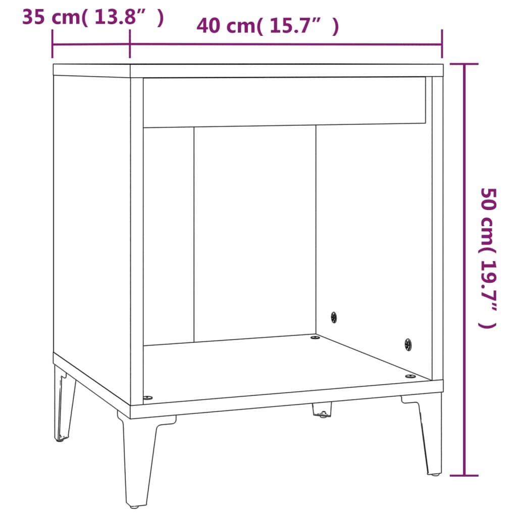 Κομοδίνα 2 τεμ. Γυαλιστερό Λευκό 40 x 35 x 50 εκ.