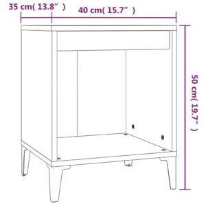 Κομοδίνα 2 τεμ. Γυαλιστερό Λευκό 40 x 35 x 50 εκ.