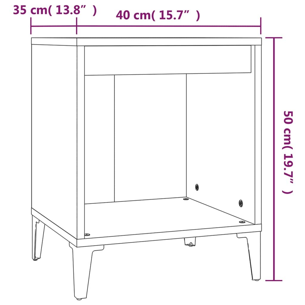 Κομοδίνα 2 τεμ. Γκρι Σκυροδέματος 40 x 35 x 50εκ.