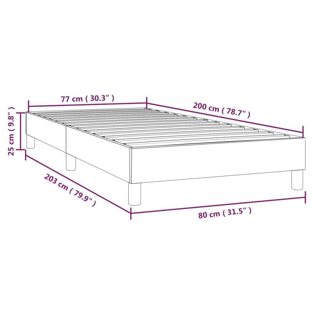 Πλαίσιο Κρεβατιού Boxspring Σκούρο Καφέ 80x200 εκ. Υφασμάτινο