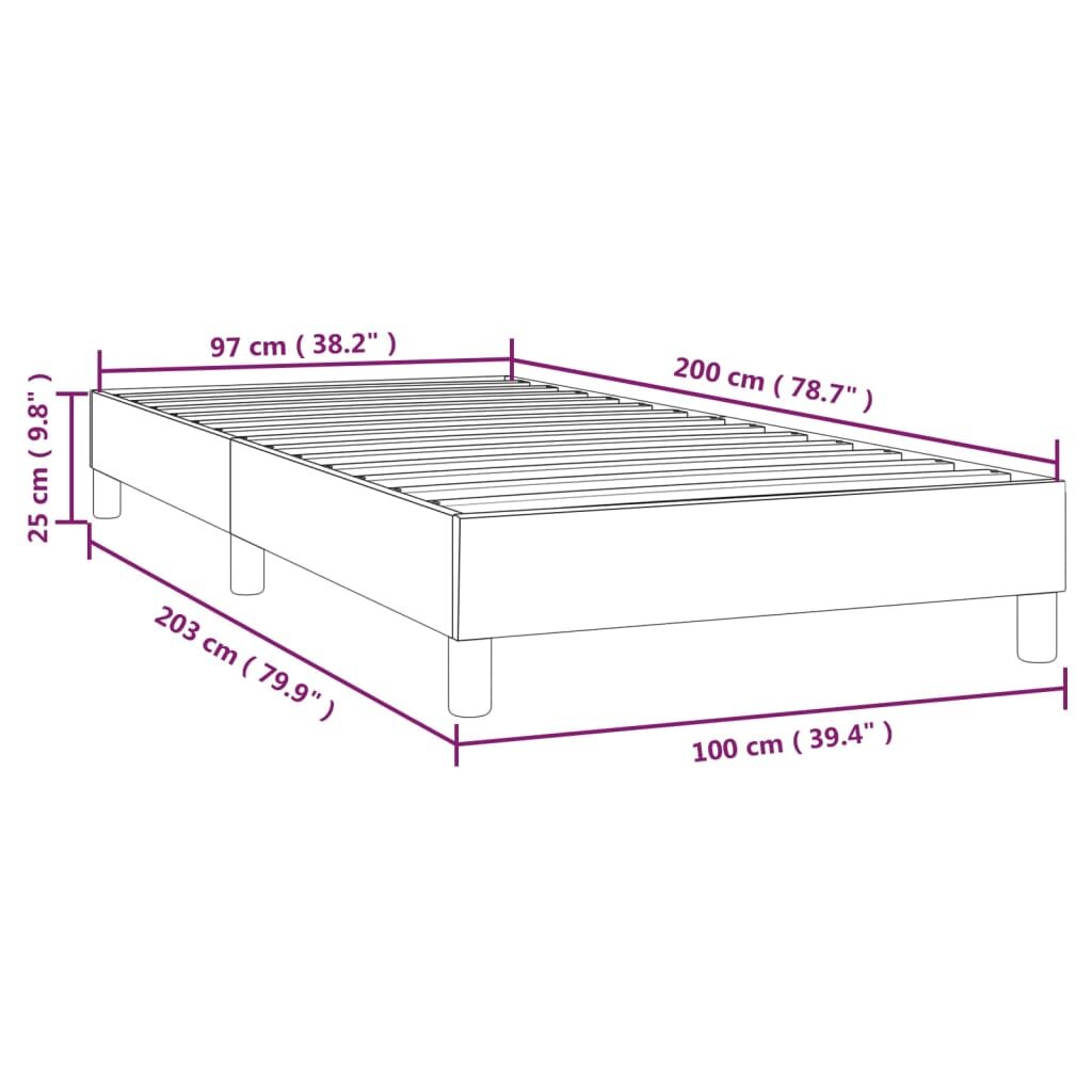 Πλαίσιο Κρεβατιού Boxspring Σκούρο Καφέ 100x200 εκ. Υφασμάτινο