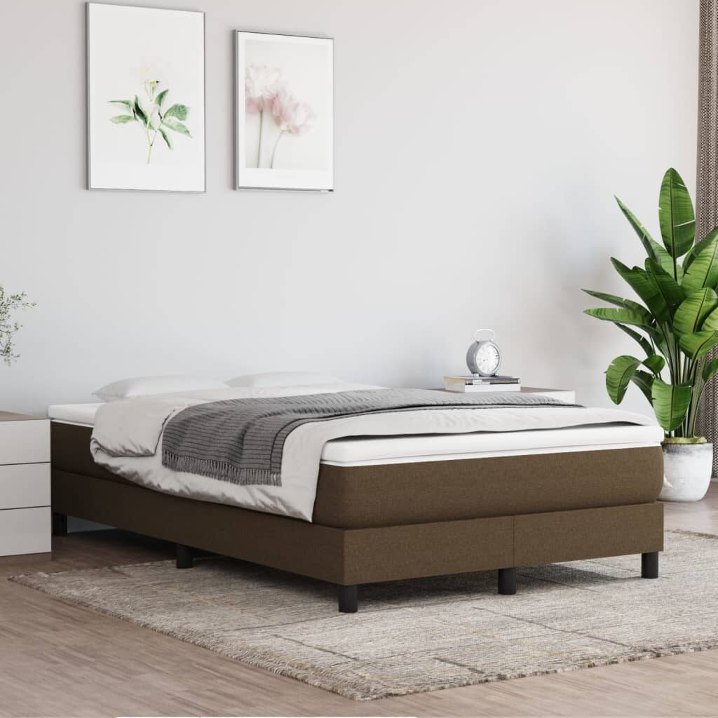 Πλαίσιο Κρεβατιού Boxspring Σκούρο Καφέ 120x200 εκ. Υφασμάτινο