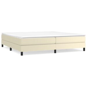 Πλαίσιο Κρεβατιού Boxspring Κρεμ 200x200 εκ. Συνθετικό Δέρμα