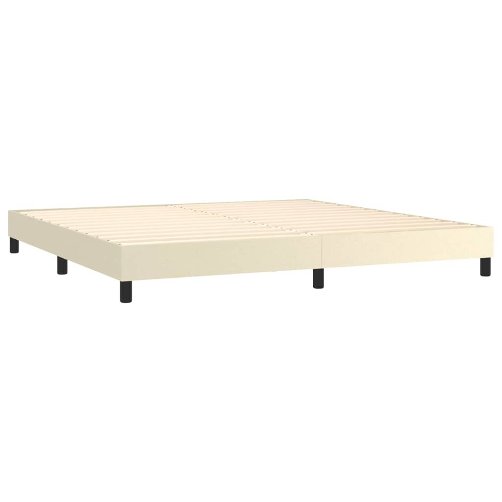 Πλαίσιο Κρεβατιού Boxspring Κρεμ 200x200 εκ. Συνθετικό Δέρμα