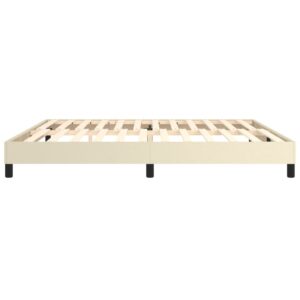 Πλαίσιο Κρεβατιού Boxspring Κρεμ 200x200 εκ. Συνθετικό Δέρμα