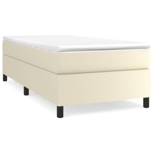 Πλαίσιο Κρεβατιού Boxspring Κρεμ 90x190 εκ. Συνθετικό Δέρμα