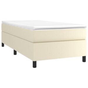 Πλαίσιο Κρεβατιού Boxspring Κρεμ 90x190 εκ. Συνθετικό Δέρμα