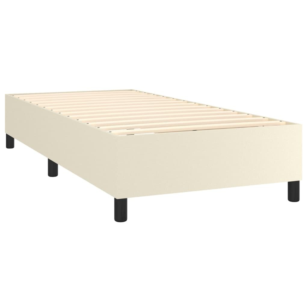 Πλαίσιο Κρεβατιού Boxspring Κρεμ 90x190 εκ. Συνθετικό Δέρμα