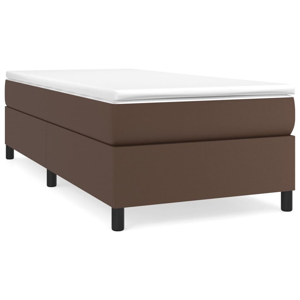 Πλαίσιο Κρεβατιού Boxspring Καφέ 90x190 εκ. Συνθετικό Δέρμα