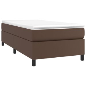 Πλαίσιο Κρεβατιού Boxspring Καφέ 90x190 εκ. Συνθετικό Δέρμα