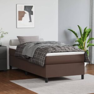 Πλαίσιο Κρεβατιού Boxspring Καφέ 100x200 εκ. Συνθετικό Δέρμα