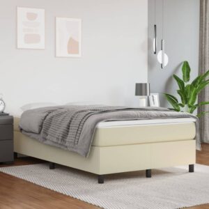 Πλαίσιο Κρεβατιού Boxspring Κρεμ 120x200 εκ. Συνθετικό Δέρμα