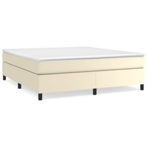 Πλαίσιο Κρεβατιού Boxspring Κρεμ 180x200 εκ. Συνθετικό Δέρμα