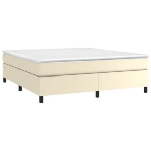 Πλαίσιο Κρεβατιού Boxspring Κρεμ 180x200 εκ. Συνθετικό Δέρμα