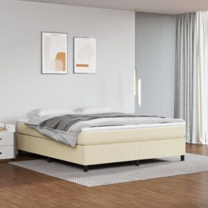 Πλαίσιο Κρεβατιού Boxspring Κρεμ 180x200 εκ. Συνθετικό Δέρμα